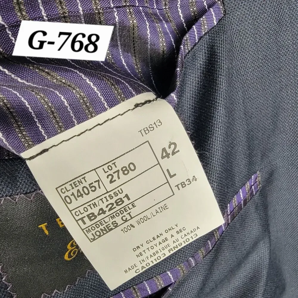 Ted Baker Jones CT Blazer Mens Size 42 L Endurance 100% Wool Dark Blue Office